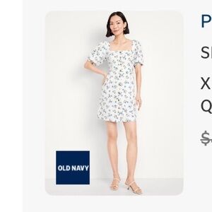 Old Navy Puff sleeve linen blend mini dress